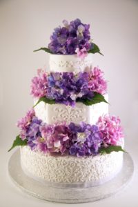 Custom Wedding Cake with Flowers