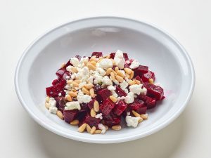 Marinated beets with goat cheese