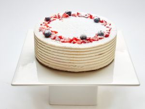 Lemon Raspberry topped with fruit in SF