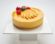 Mango Mousse cake topped with fresh mango in SF